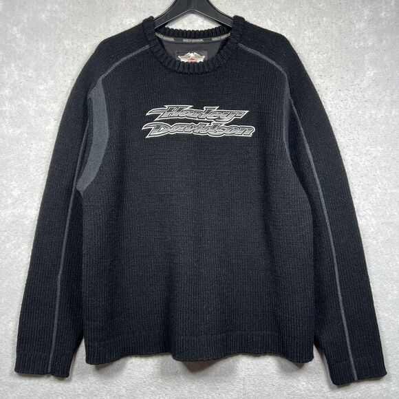 VTG Harley Davidson 2005 Motorcycles Knit Sweater Embroidered Logo Men’s XXL - Picture 1 of 12